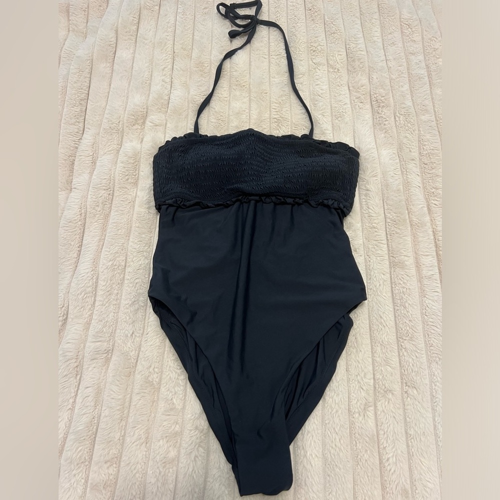 Anthropologie Iris Smocked Halter One-Piece Swimsuit - Picture 4 of 12